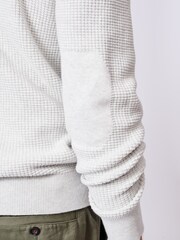 Aubin Blue Holywell Pique Crew Neck 100% Organic Cotton Jumper - Image 4 of 6