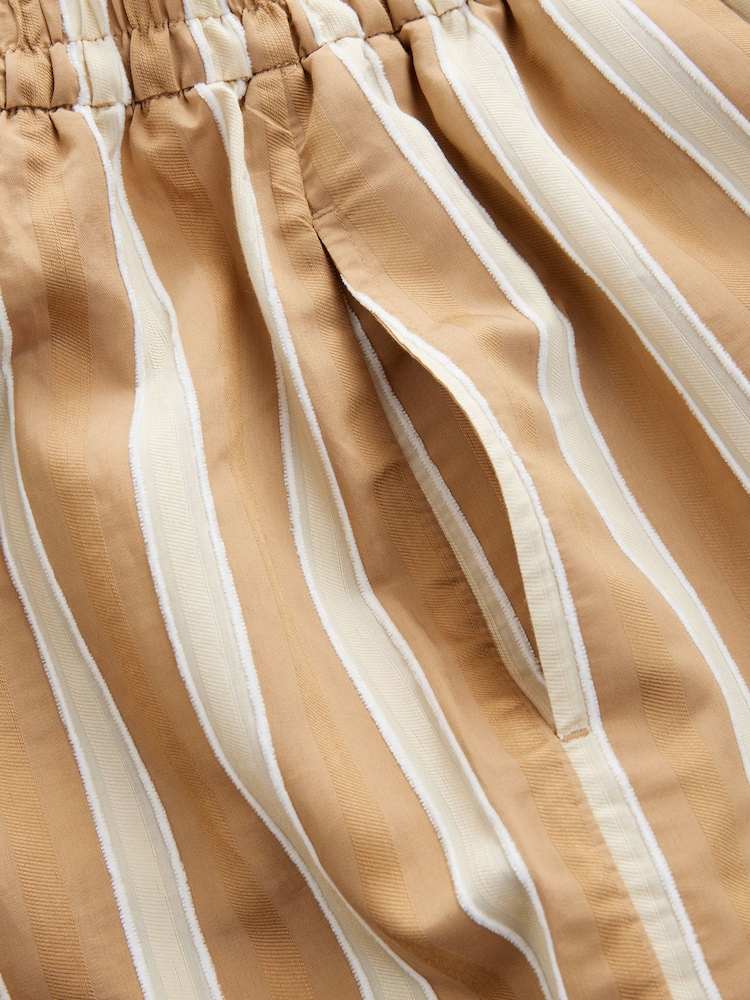 Ecru/Brown Wide Leg Striped Trousers - Image 6 of 6
