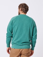 Aubin Blue Garsdale Slub Crew Sweatshirt - Image 2 of 4
