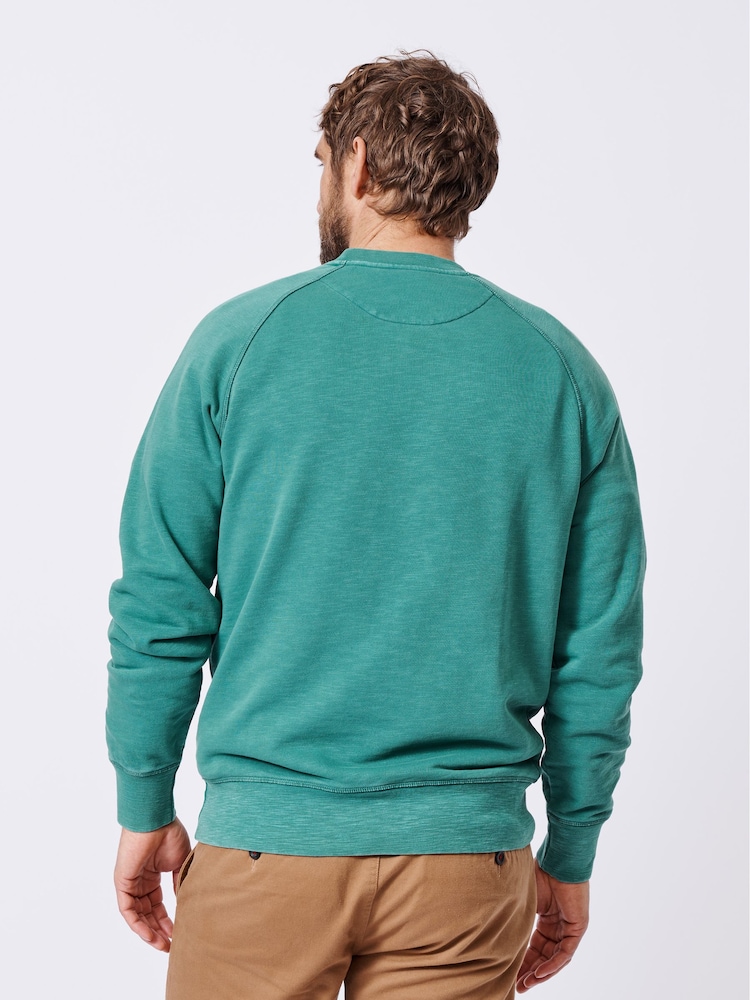Aubin Blue Garsdale Slub Crew Sweatshirt - Image 2 of 4