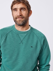 Aubin Blue Garsdale Slub Crew Sweatshirt - Image 3 of 4