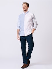 Aubin Blue Burwell Patchwork 100% Cotton Shirt - Image 3 of 8