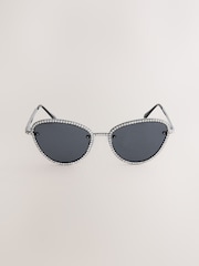 Silver Sparkle Cat Eye Sunglasses - Image 5 of 6