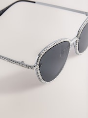 Silver Sparkle Cat Eye Sunglasses - Image 6 of 6