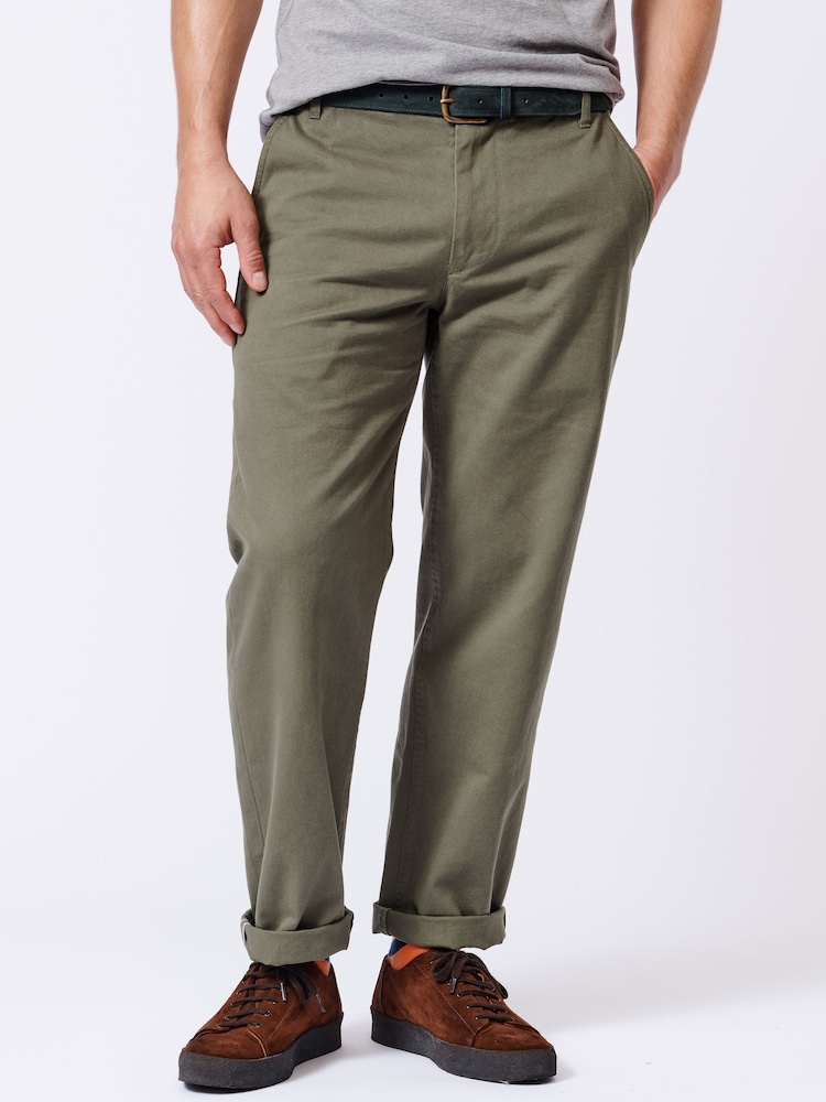 Aubin Green Ormsby Selvedge 100% Cotton Chinos - Image 1 of 6
