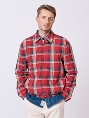 Aubin Red Langton Checked 100% Cotton Harrington Jacket - Image 4 of 9