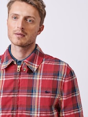 Aubin Red Langton Checked 100% Cotton Harrington Jacket - Image 5 of 9