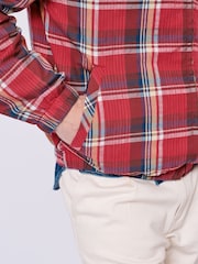 Aubin Red Langton Checked 100% Cotton Harrington Jacket - Image 8 of 9