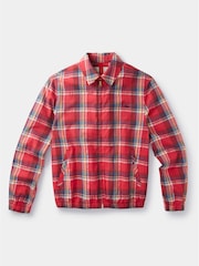 Aubin Red Langton Checked 100% Cotton Harrington Jacket - Image 9 of 9