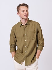 Aubin Blue Grainsby Linen Cotton Shirt - Image 1 of 6