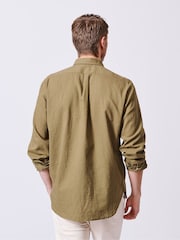Aubin Blue Grainsby Linen Cotton Shirt - Image 2 of 6