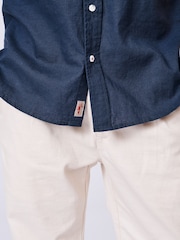 Aubin Blue Grainsby Linen Cotton Shirt - Image 4 of 6