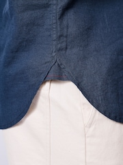 Aubin Blue Grainsby Linen Cotton Shirt - Image 5 of 6