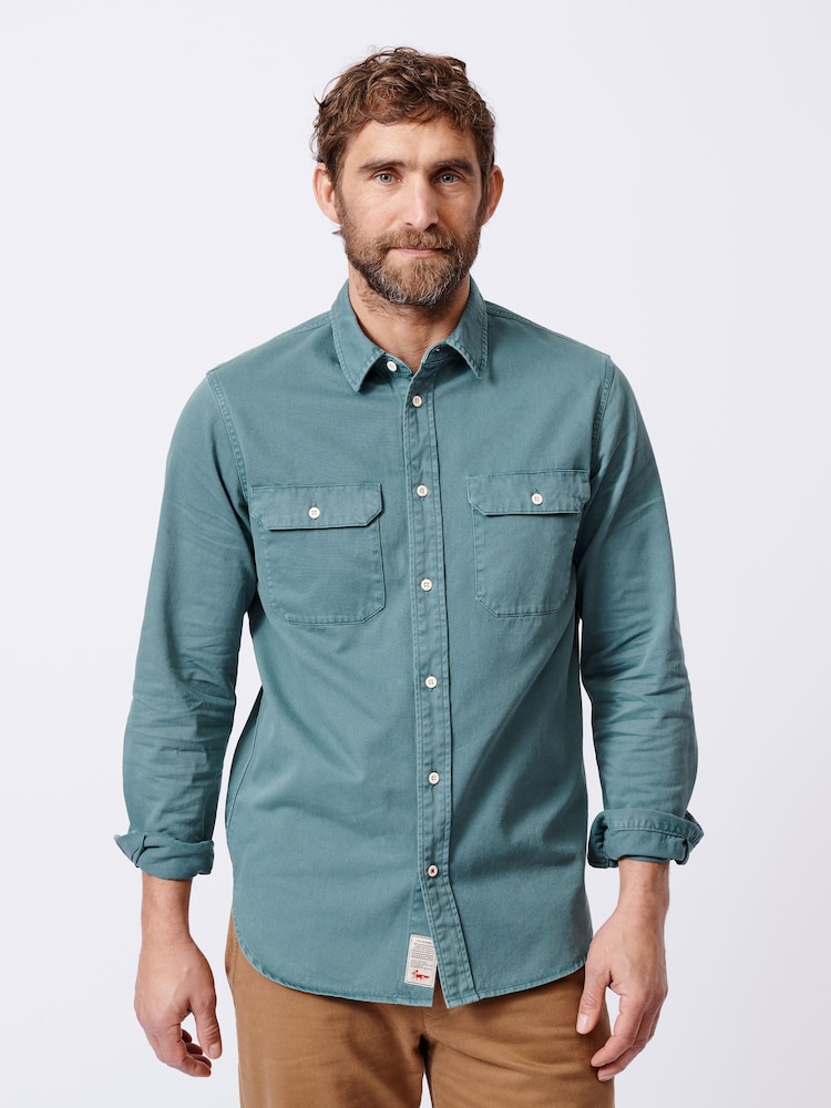 Aubin Blue Rigsby 100% Cotton Shirt - Image 1 of 6
