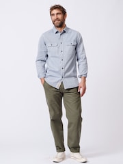 Aubin Blue Rigsby 100% Cotton Shirt - Image 3 of 6