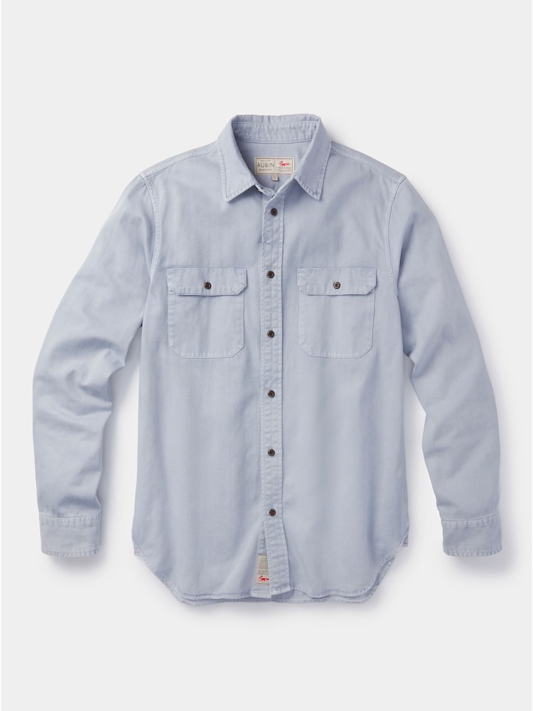 Aubin Blue Rigsby 100% Cotton Shirt - Image 6 of 6