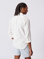 Aubin Blue Grainsby Linen Cotton Shirt - Image 2 of 6