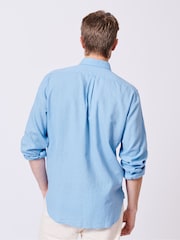 Aubin Blue Grainsby Linen Cotton Shirt - Image 2 of 5