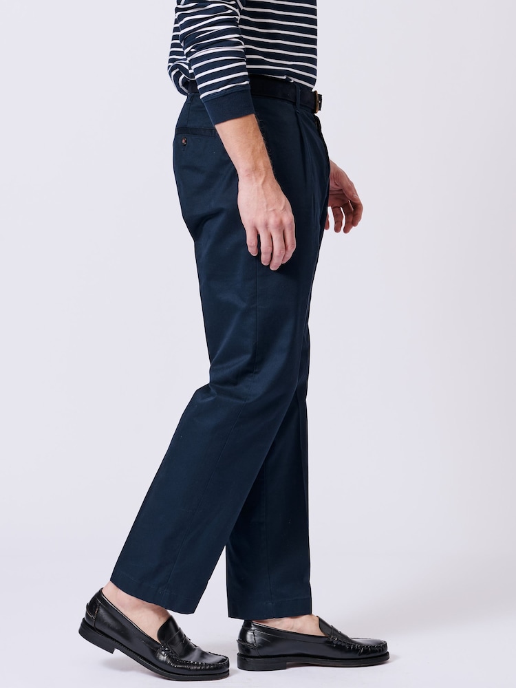 Aubin Blue Stickney Relaxed Fit 100% Cotton Trousers - Image 3 of 4