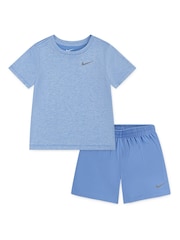 Nike Blue Little Kids DriFIT Shorts and T-Shirt Set - Image 1 of 5