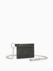 AllSaints Black Makoto Chain Card Holder - Image 2 of 6