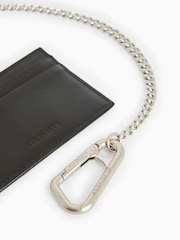 AllSaints Black Makoto Chain Card Holder - Image 4 of 6