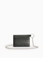 AllSaints Black Makoto Chain Card Holder - Image 5 of 6