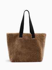 AllSaints Black Izzy Shearling Tote Bag - Image 3 of 8