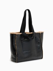 AllSaints Black Izzy Shearling Tote Bag - Image 5 of 8