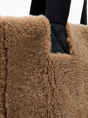 AllSaints Black Izzy Shearling Tote Bag - Image 6 of 8