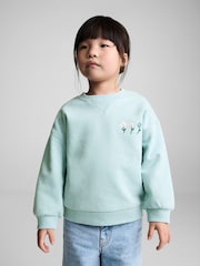 Mango Blue Floral Embroidered 100% Cotton Sweatshirt - Image 2 of 6