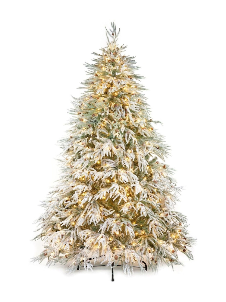Premier Decorations Ltd 6.5ft Pre Lit Snowy River Fir Christmas Tree - Image 1 of 4