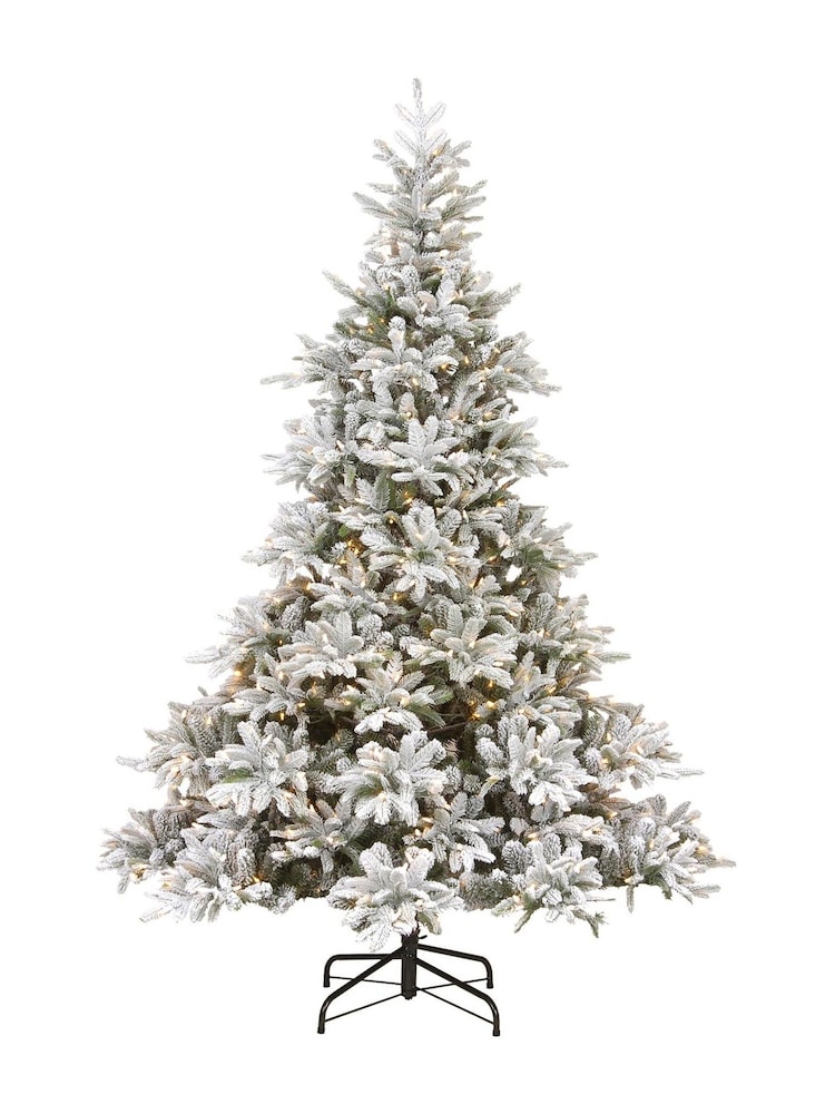 Premier Decorations Ltd Green Snowy Pre-Lit Snowy Andorra 7 Feet Christmas Tree - Image 1 of 4