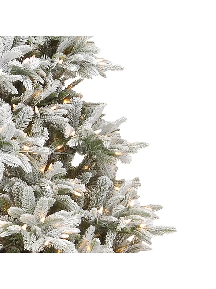Premier Decorations Ltd Green Snowy Pre-Lit Snowy Andorra 7 Feet Christmas Tree - Image 2 of 4