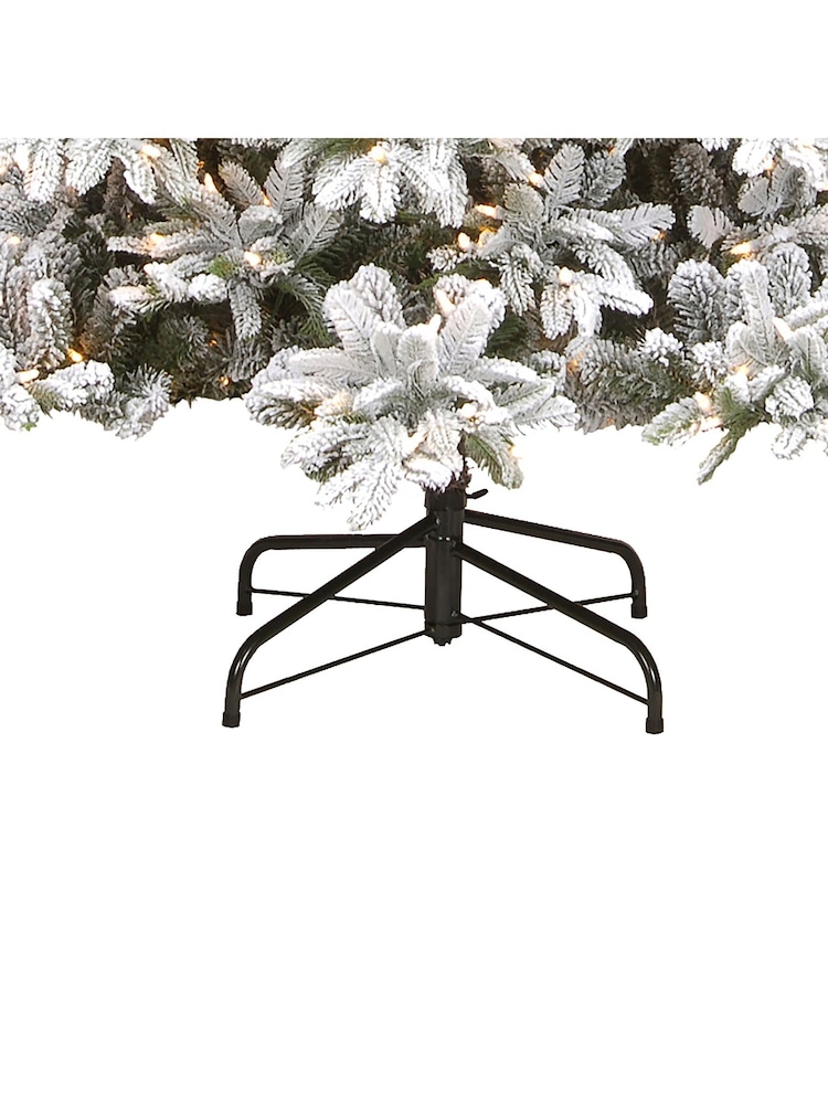 Premier Decorations Ltd Green Snowy Pre-Lit Snowy Andorra 7 Feet Christmas Tree - Image 4 of 4