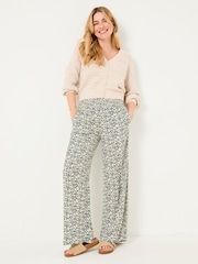 Multi Vine Floral Shirred Palazzo Trousers - Image 3 of 5