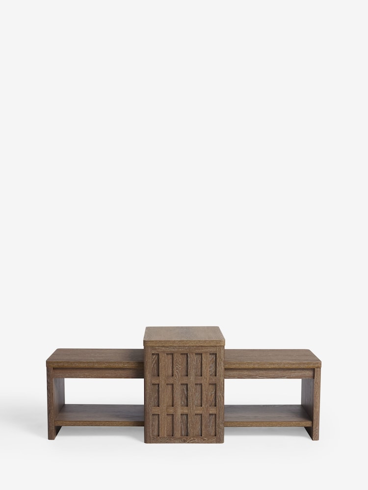 Dark Hoxton Textured Nesting Coffee Table - Image 1 of 3