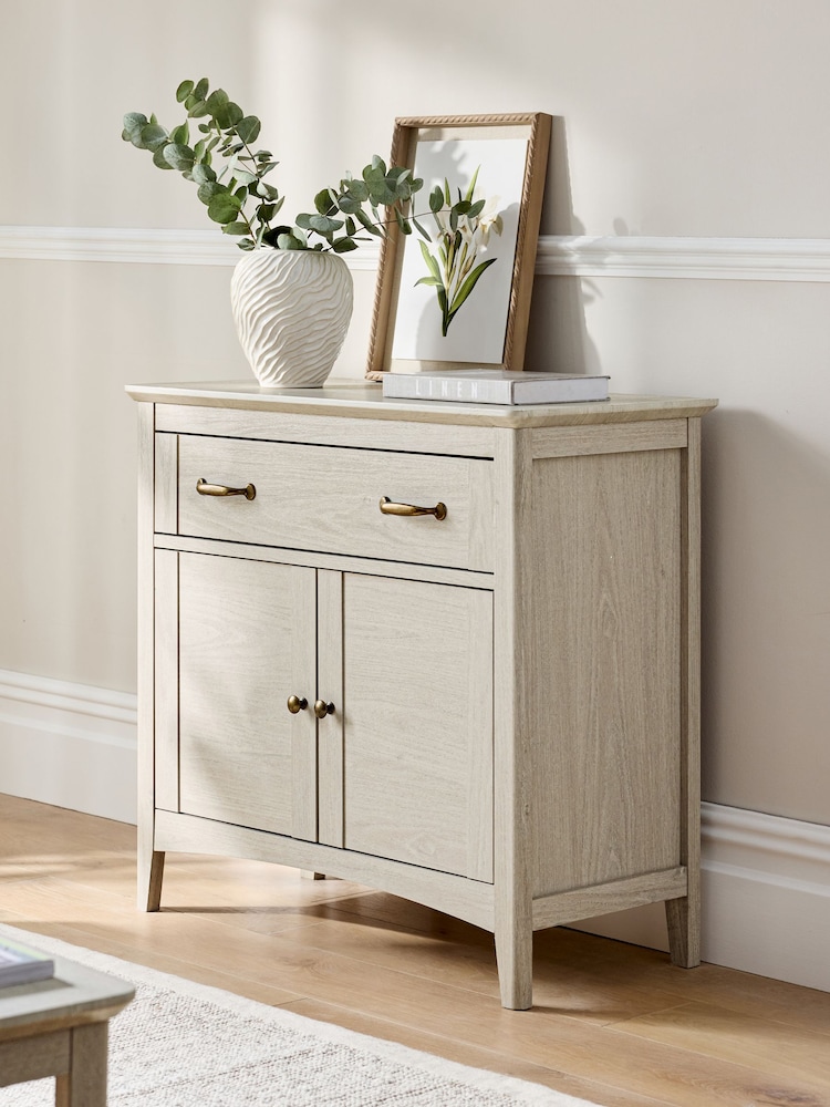 Grey Oakham Oak Effect Small Sideboard - Image 1 of 9
