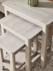 Grey Oakham Oak Effect Rectangle Set of 3 Nest of Tables - Image 2 of 7