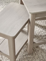 Grey Oakham Oak Effect Rectangle Set of 3 Nest of Tables - Image 3 of 7