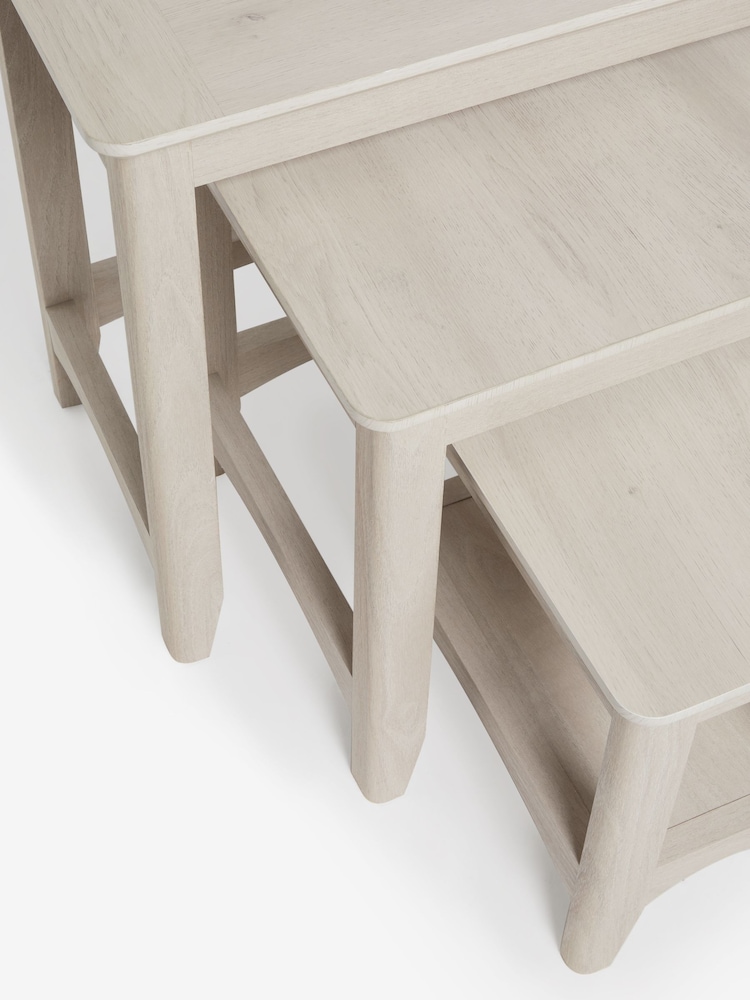 Grey Oakham Oak Effect Rectangle Set of 3 Nest of Tables - Image 7 of 7