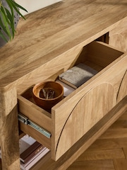Natural Arches Mango Wood Effect Console Table - Image 5 of 9