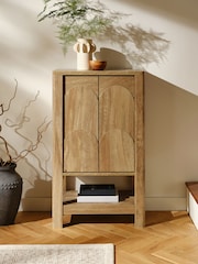 Natural Arches Wood Effect Space Saving Small Sideboard - Image 1 of 11