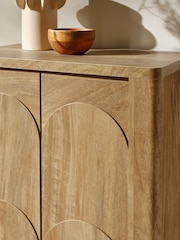 Natural Arches Wood Effect Space Saving Small Sideboard - Image 5 of 11