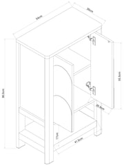 Natural Arches Wood Effect Space Saving Small Sideboard - Image 6 of 11