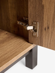 Dark Bronx Oak Effect Vinyl 2 Door Sideboard - Image 13 of 13