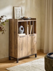 Dark Bronx Oak Effect Vinyl 2 Door Sideboard - Image 4 of 11
