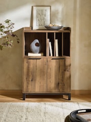 Dark Bronx Oak Effect Vinyl 2 Door Sideboard - Image 5 of 11
