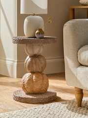Natural Resin Pumpkin Shaped Side Table - Image 1 of 4