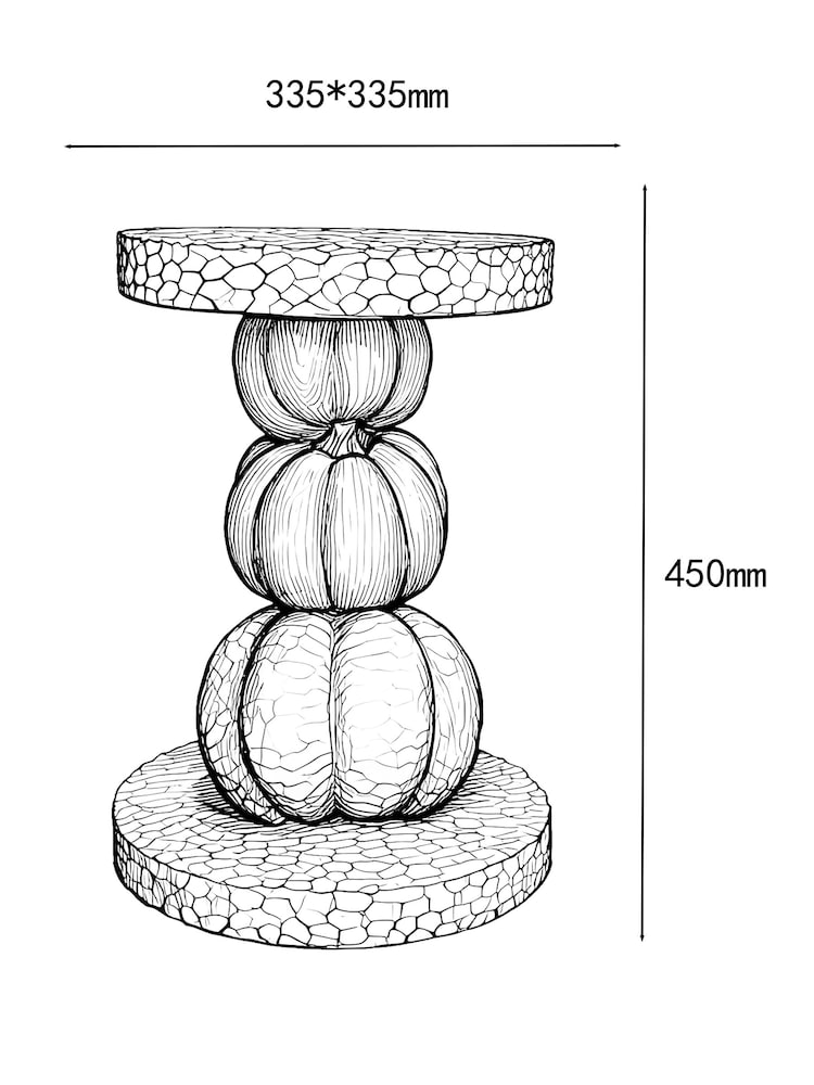 Natural Resin Pumpkin Side Table - Image 5 of 5 Natural Resin Pumpkin Side Table - Image 5 of 5